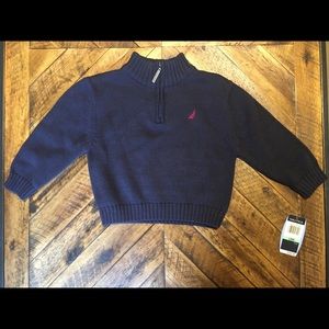 NWT Nautica Navy Quarter Zip Sweater